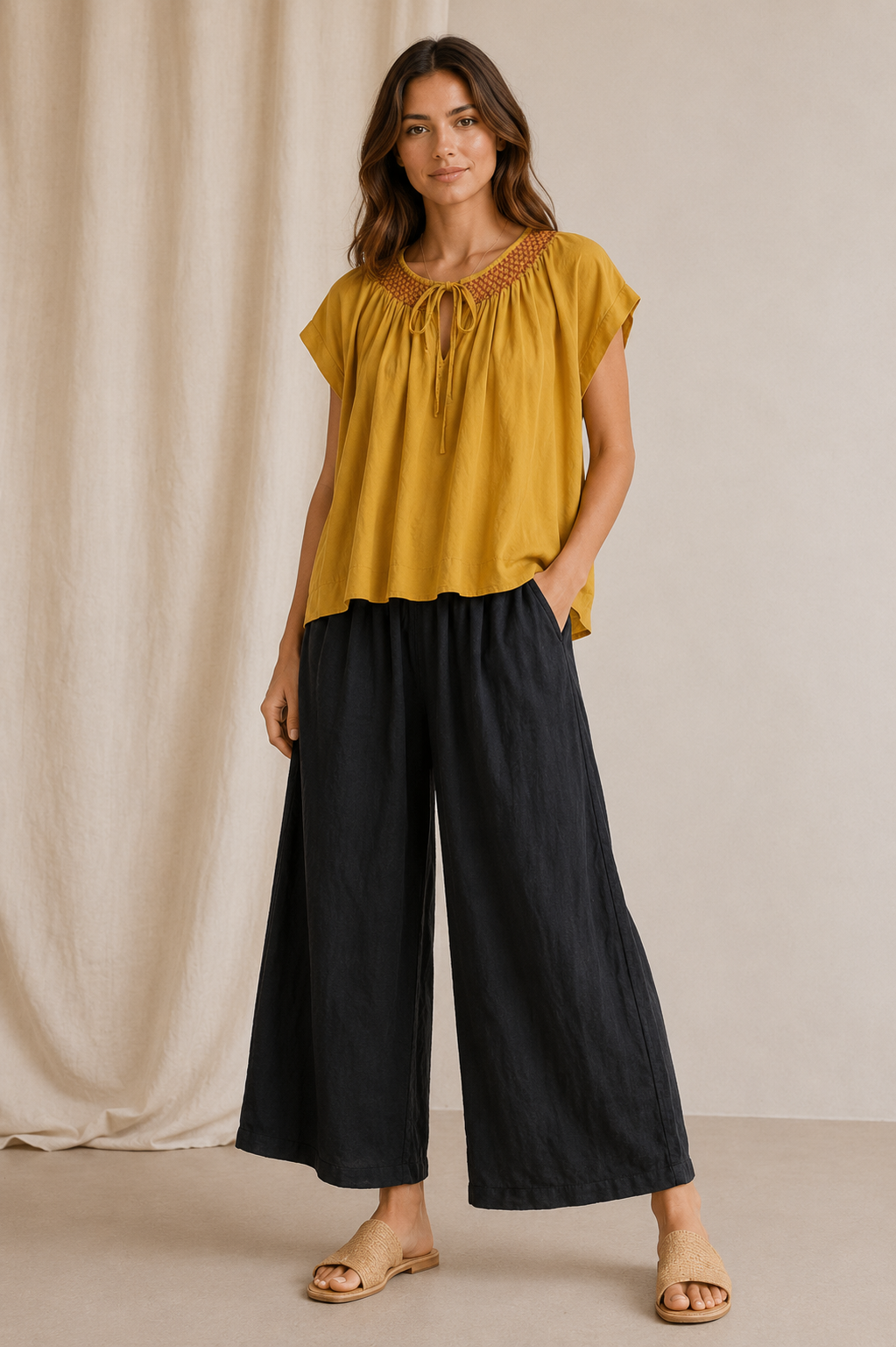 Blouse Lilou moutarde-100% coton