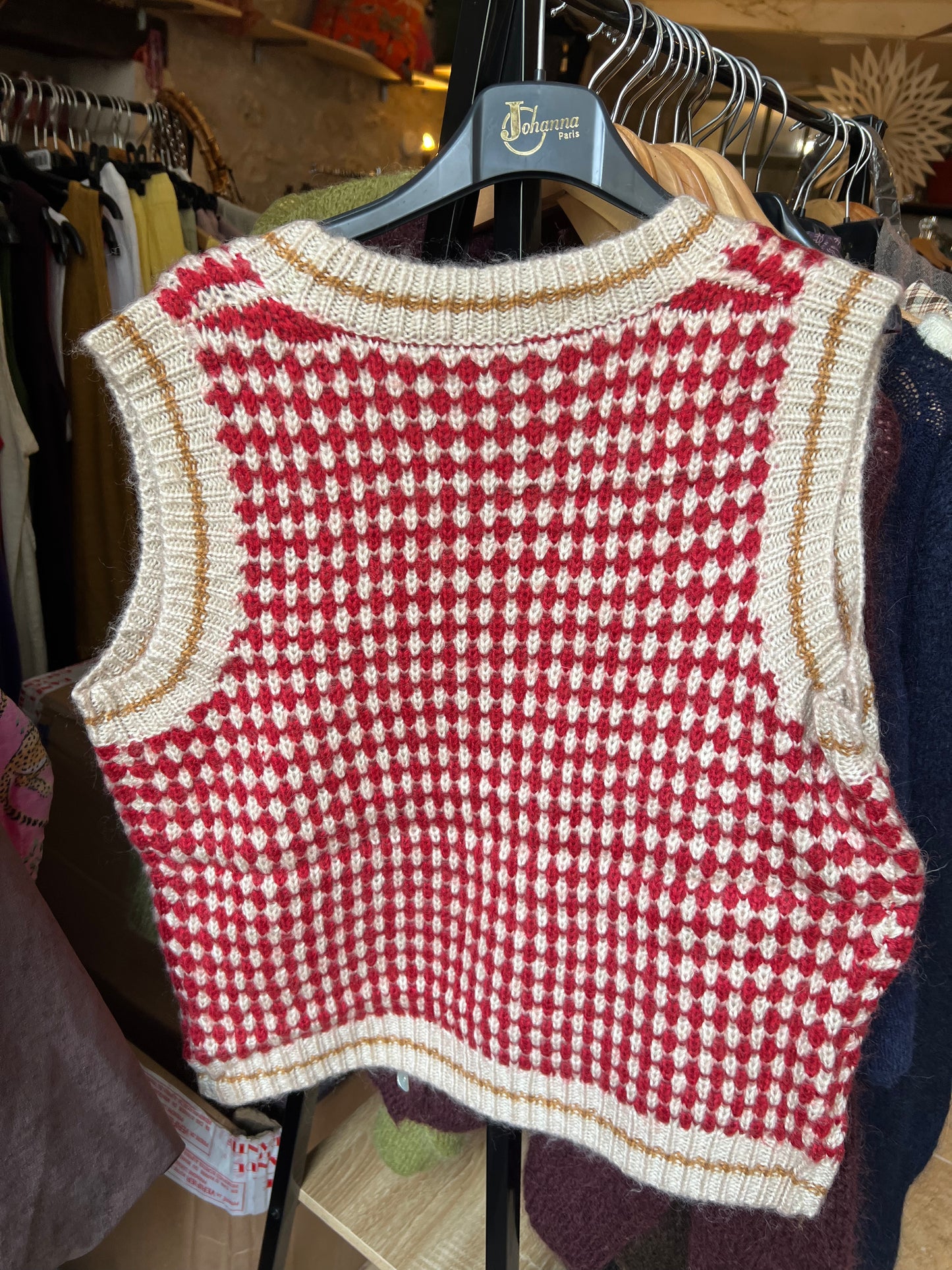 Pull ss manche damier-Johanna Paris