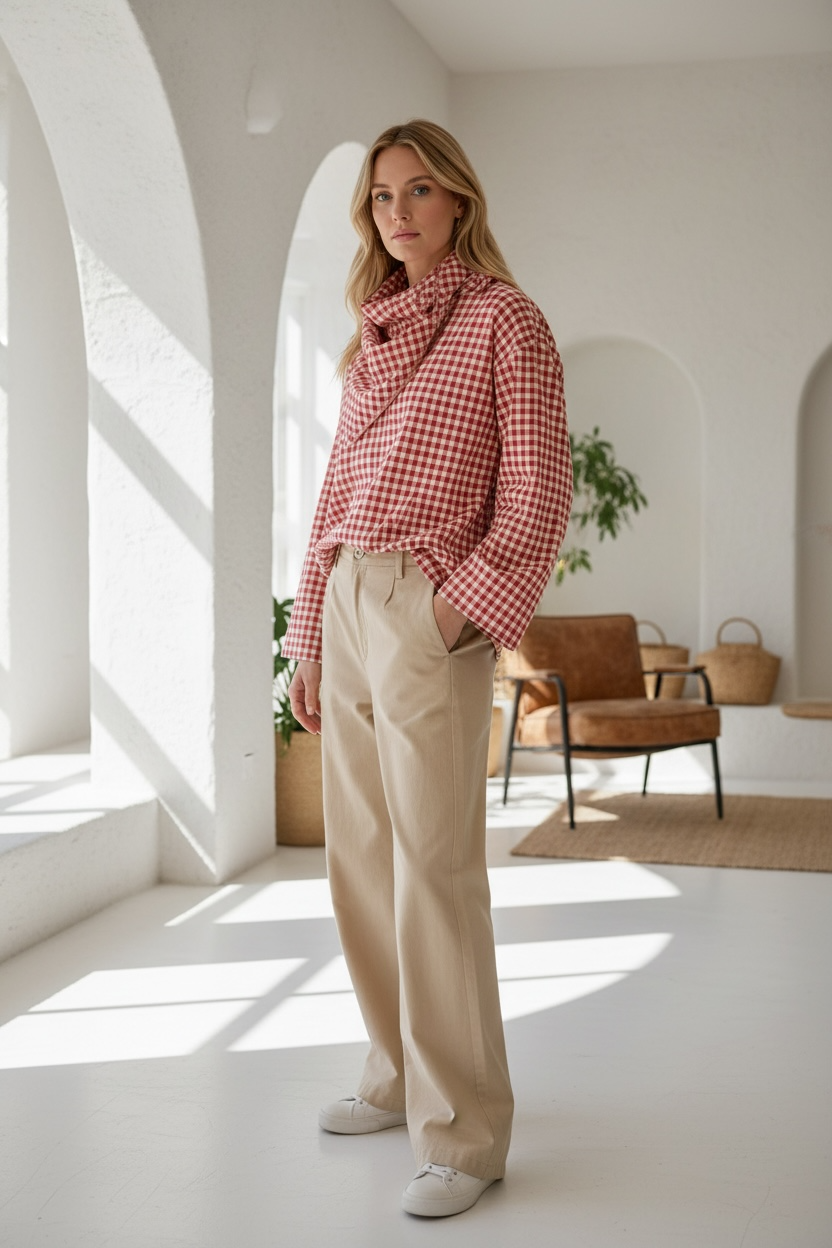 Chemise rouge à carreaux+bandana-Jahanna Paris