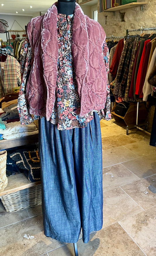 Gilet en velours rose Clara-Johanna Paris