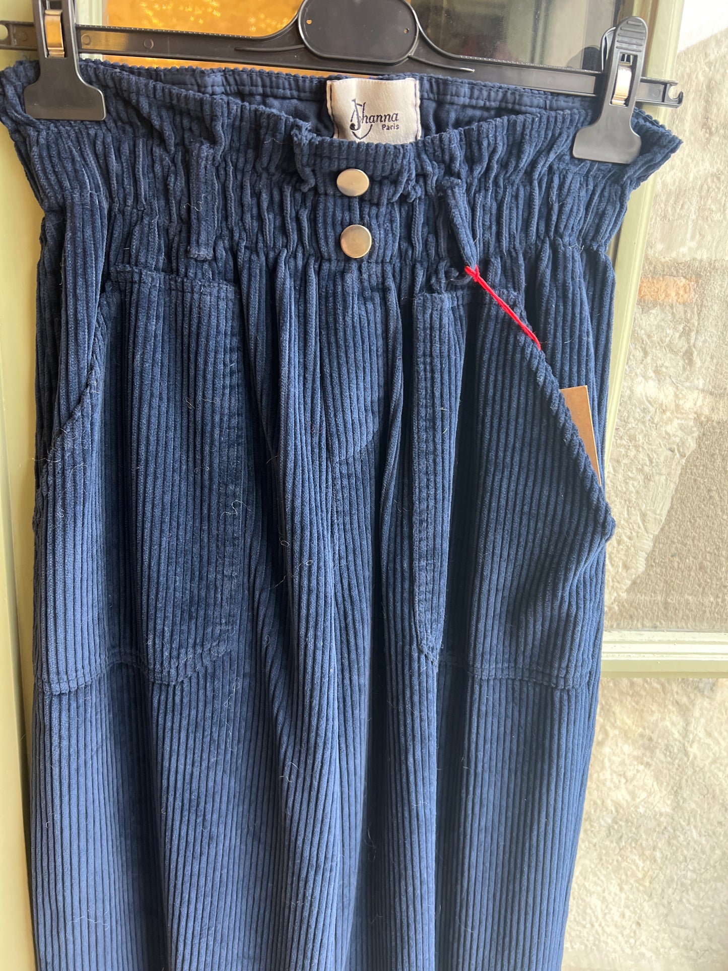 Pantalon marine 2 boutons-Johanna Paris