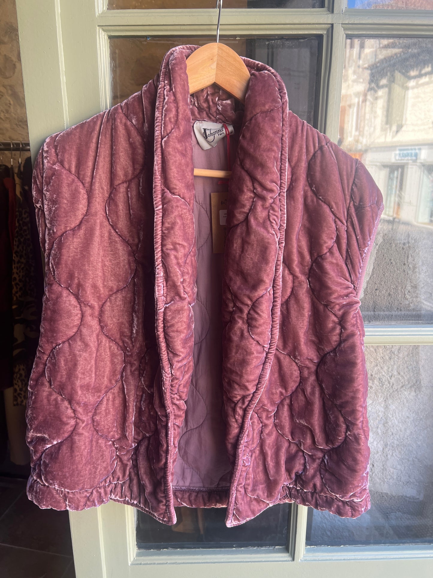Gilet en velours rose Clara-Johanna Paris