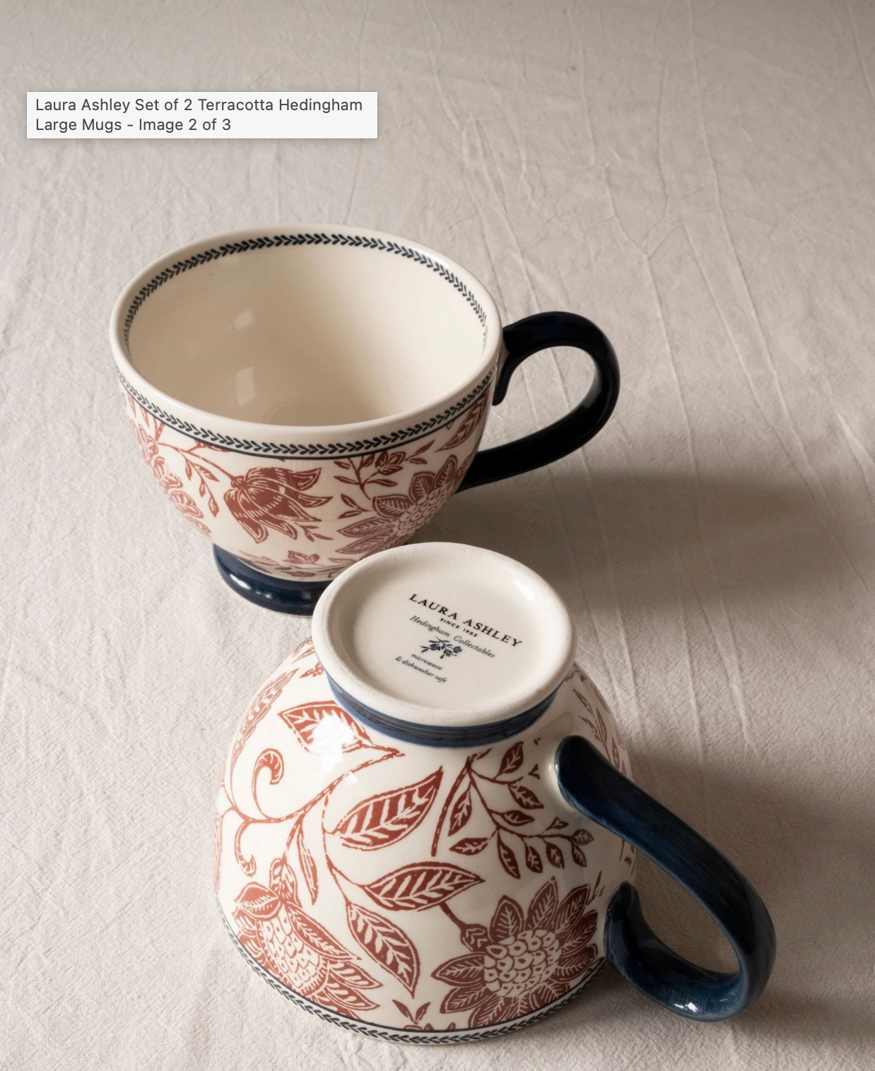 Sets 2 mugs XL- Hedingham Laura Ashley-Terracotta