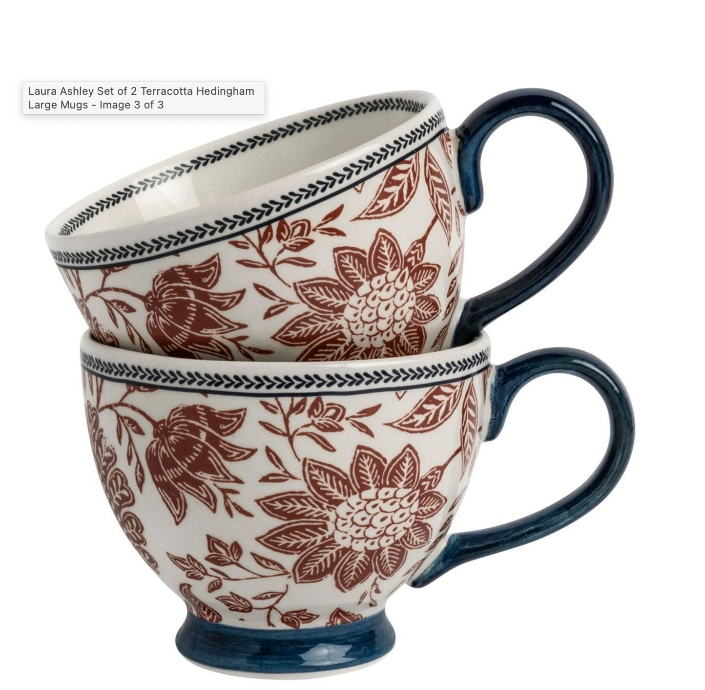 Sets 2 mugs XL- Hedingham Laura Ashley-Terracotta