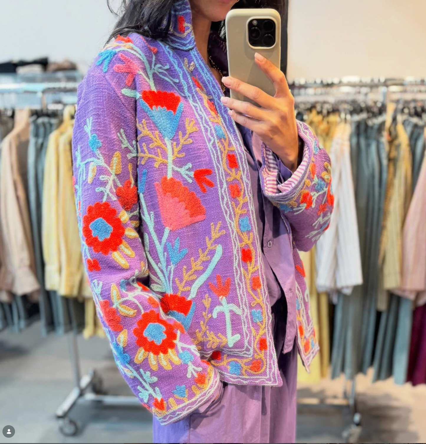 Veste India violette-Johanna Paris