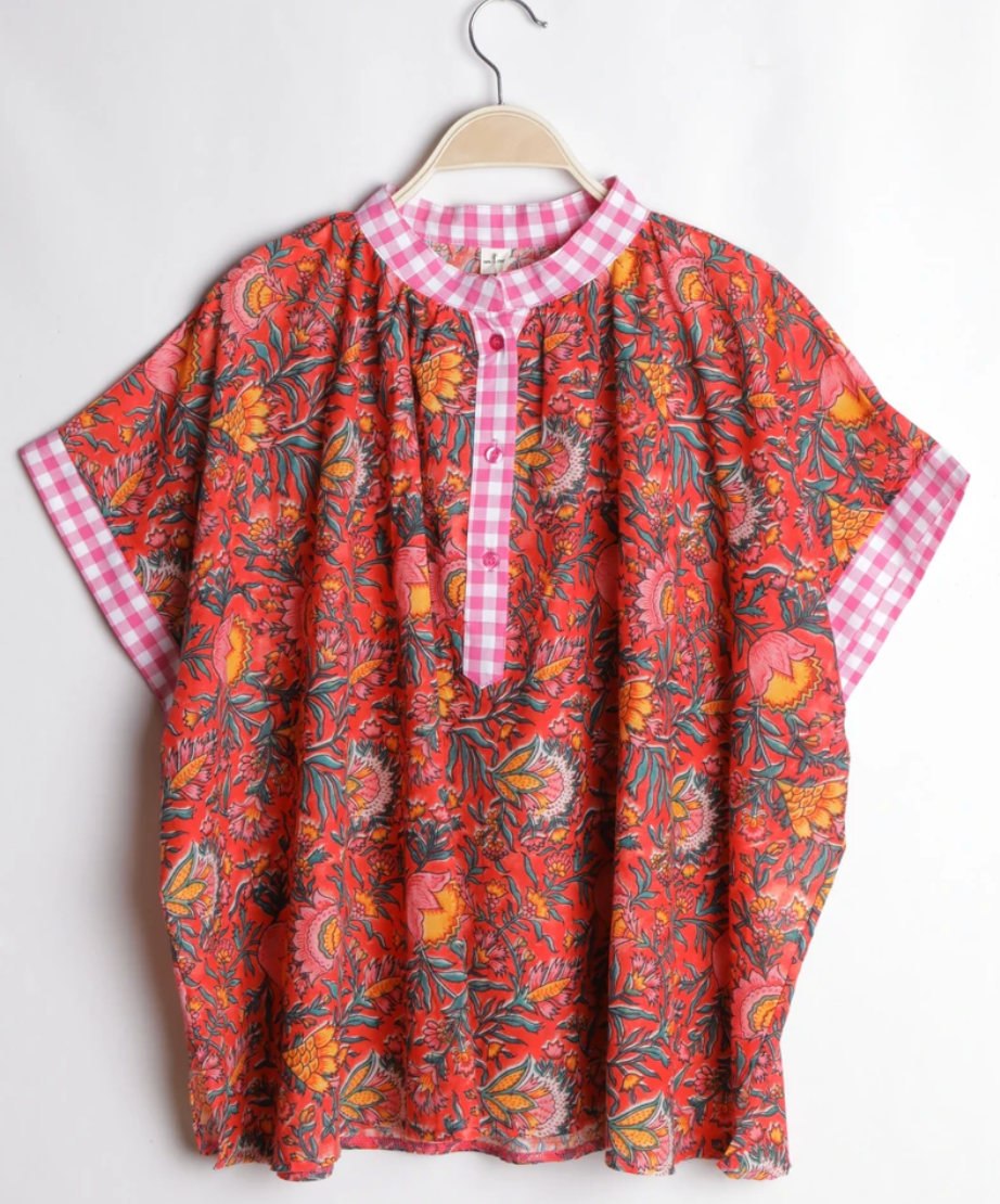 Top voile de coton Zoé rouge-Miya
