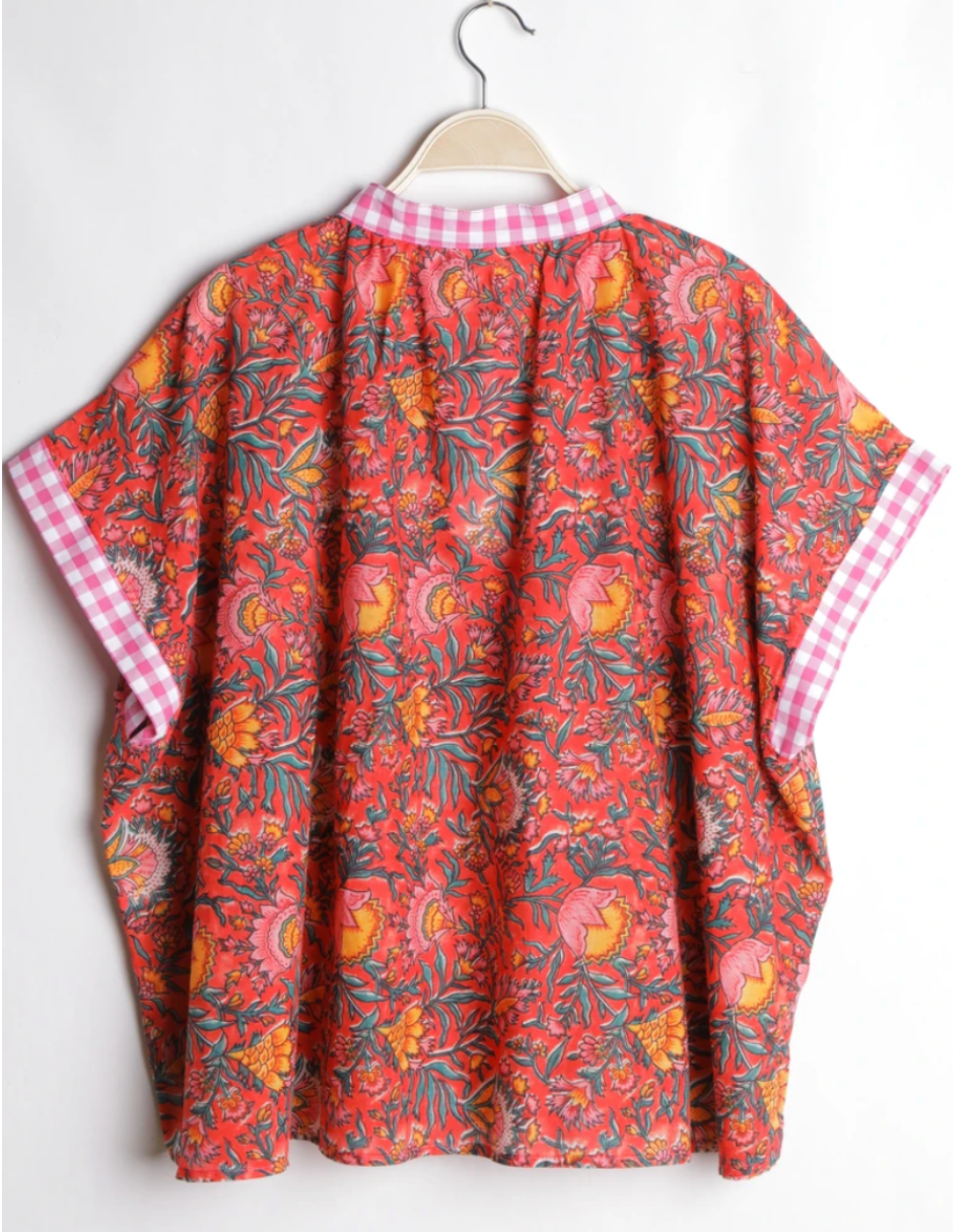 Top voile de coton Zoé rouge-Miya