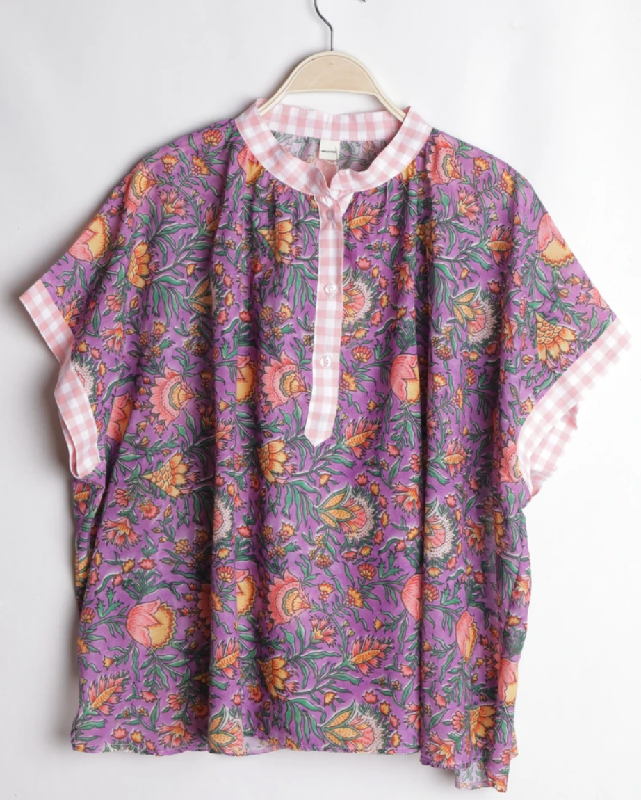 Top voile de coton Zoé violet-Miya