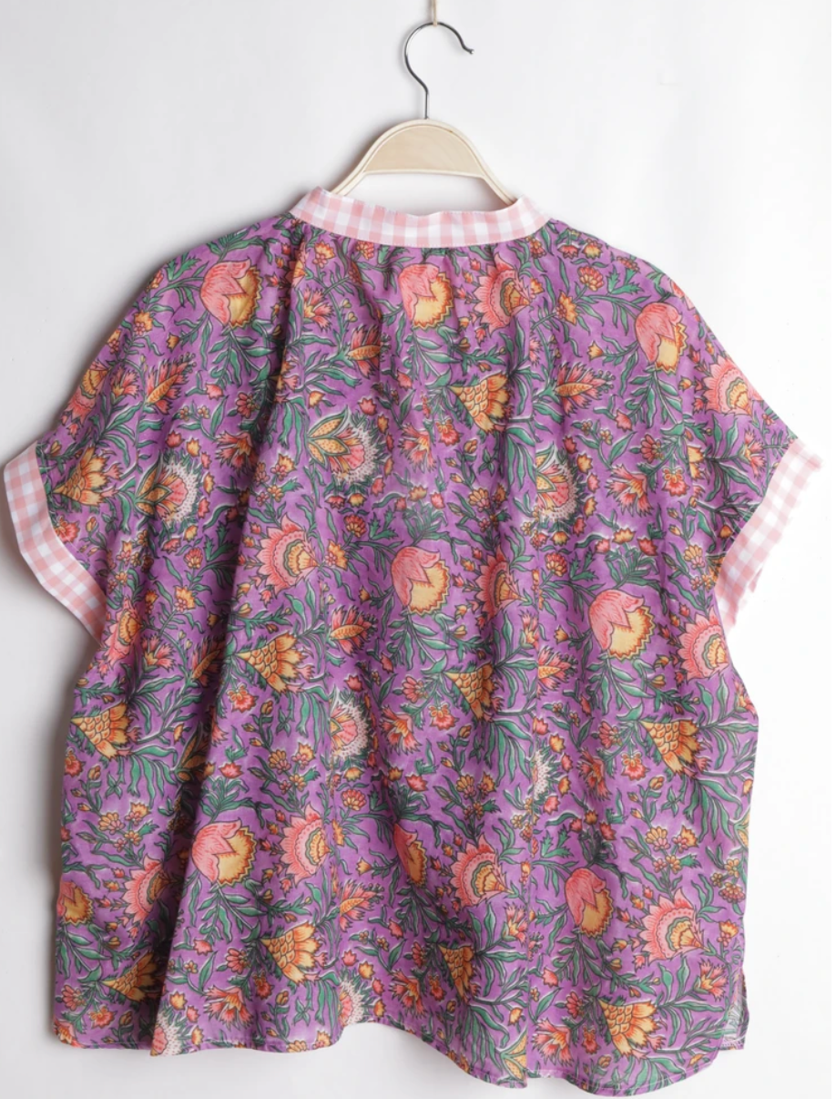 Top voile de coton Zoé violet-Miya