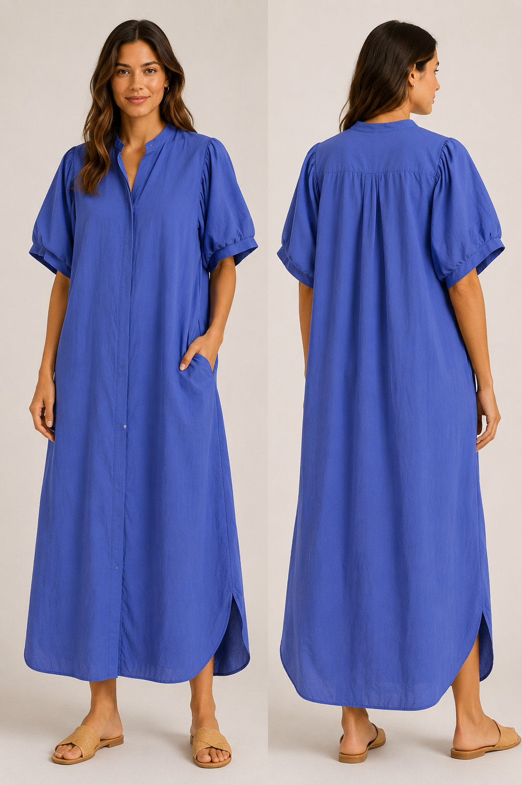 Robe chemise Mia-violette-Made in Italy-100% coton
