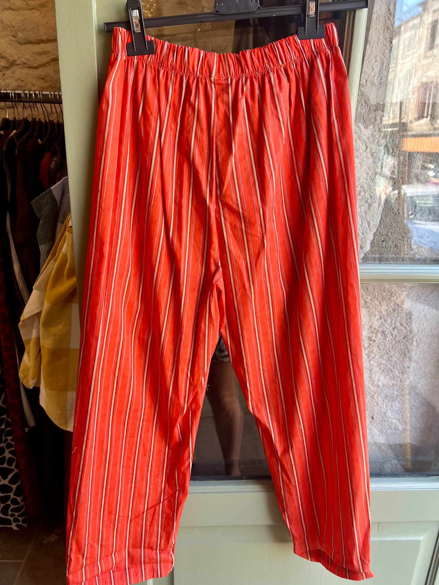 Pantalon Magique rayé orange-Johanna Paris