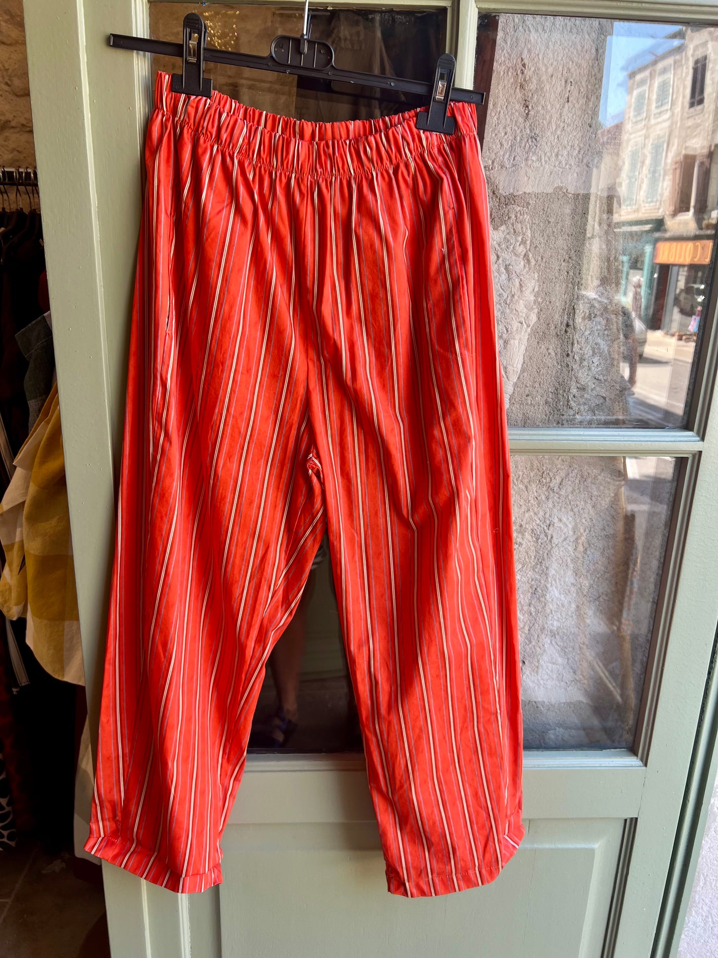 Pantalon Magique rayé orange-Johanna Paris