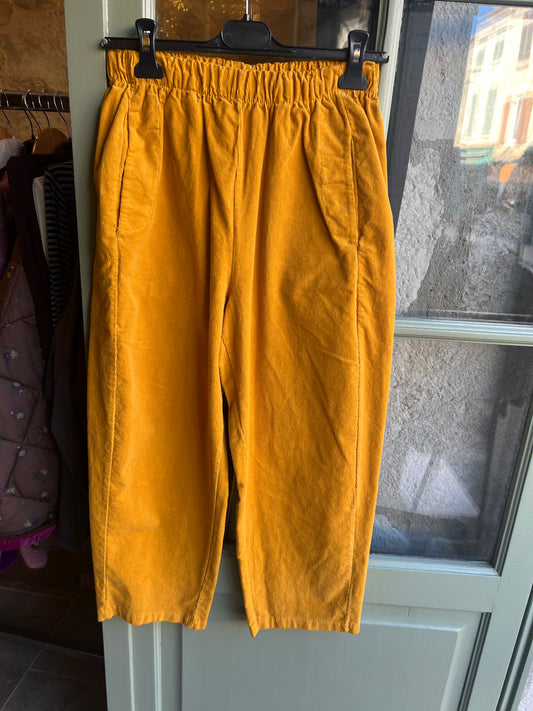 Promo pantalon magique velours milleraies safran-Johanna Paris