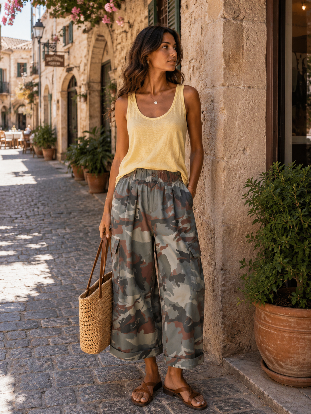Pantalon cargo camouflage