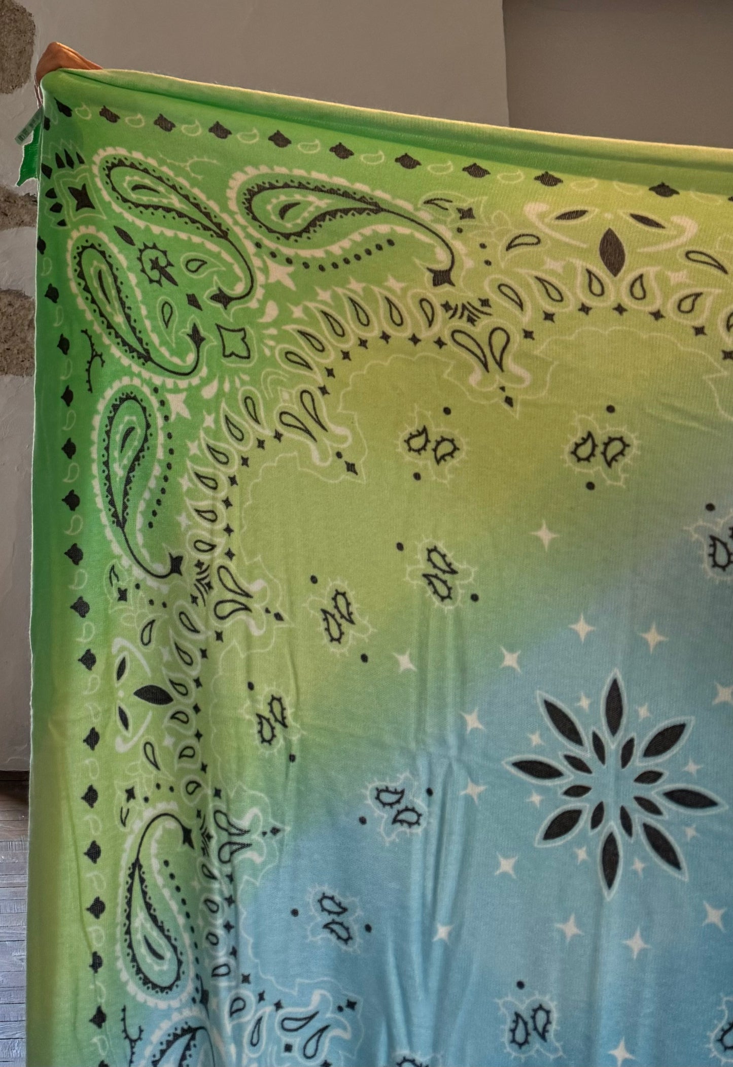 Promo-Foulard Zia vert d'eau et bleu-Adoré Paris