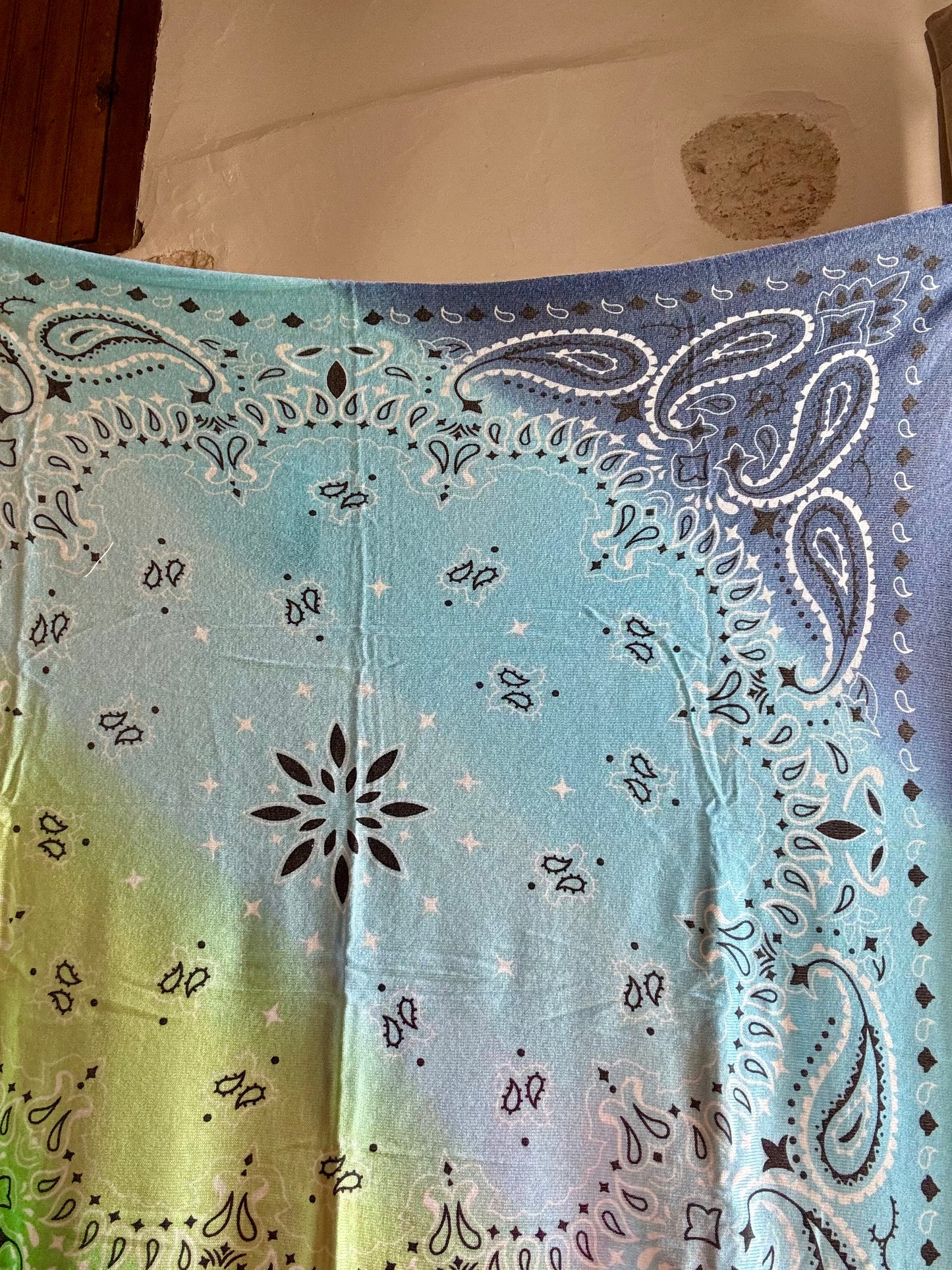 Promo-Foulard Zia vert d'eau et bleu-Adoré Paris