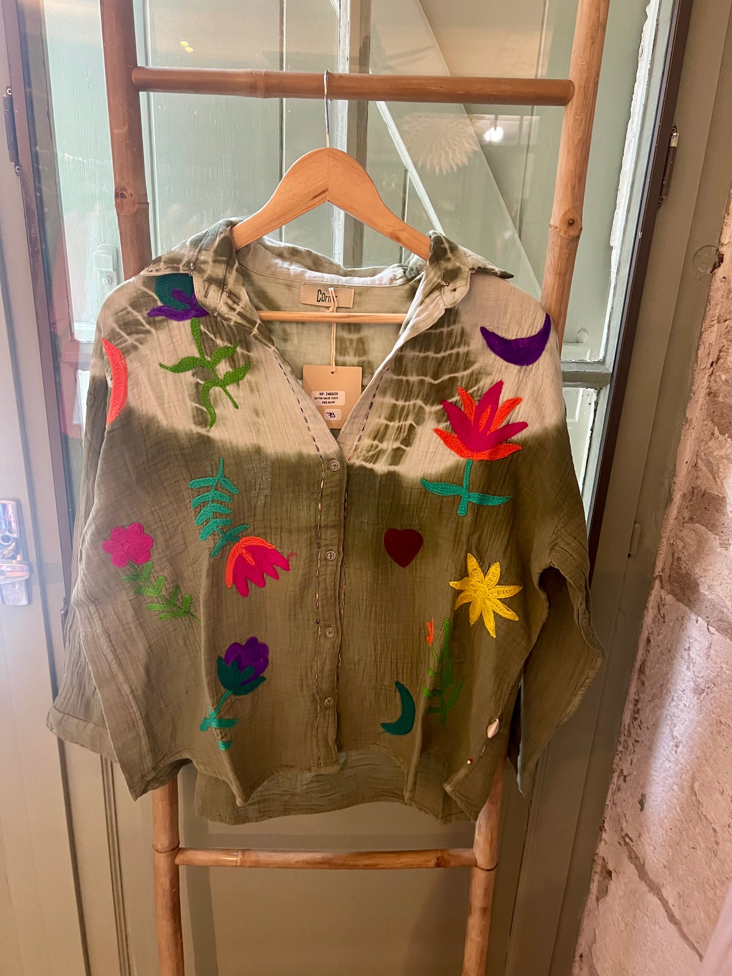 Chemise Cora tie and dye kaki-The Corner