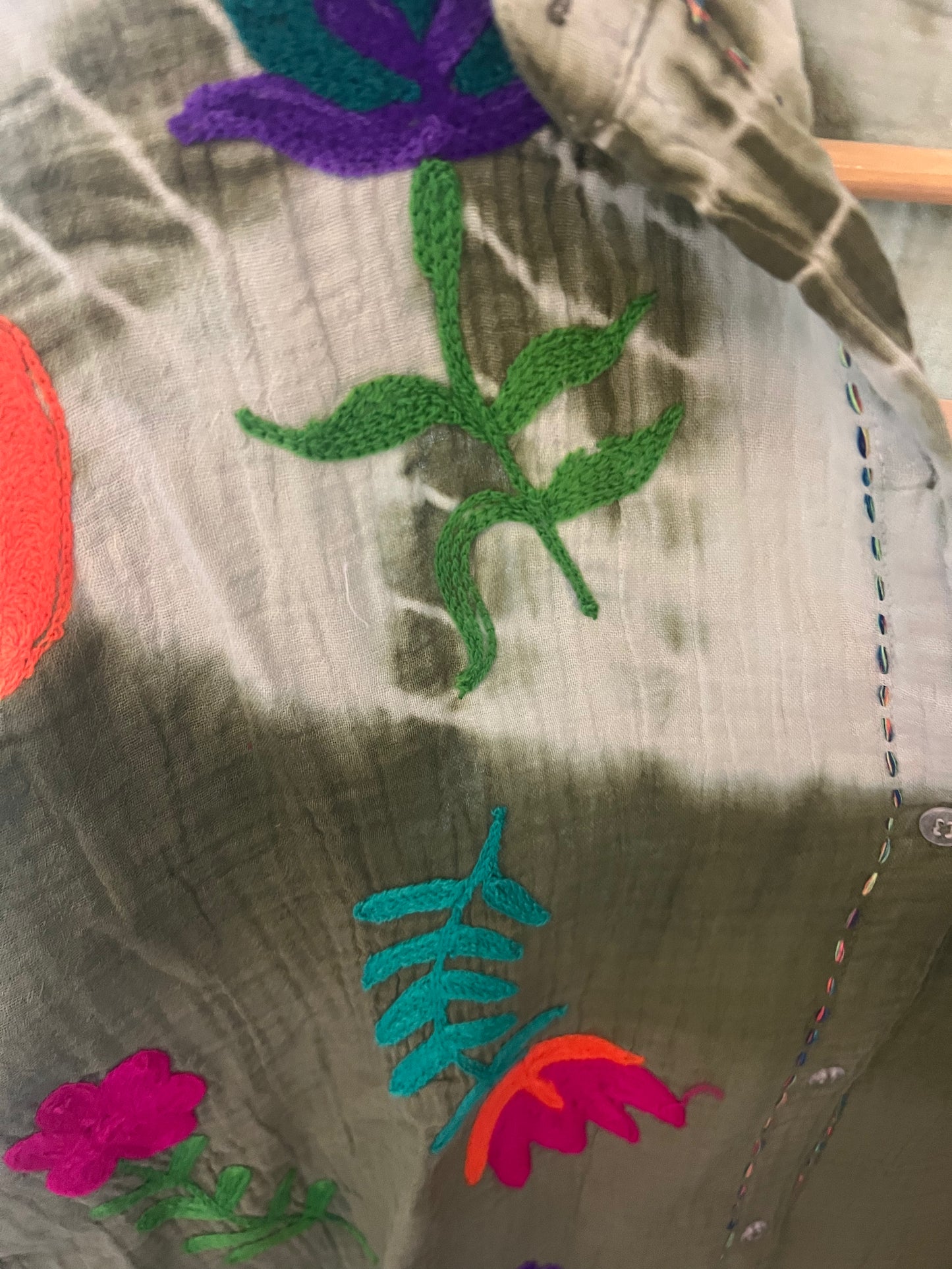 Chemise Cora tie and dye kaki-The Corner