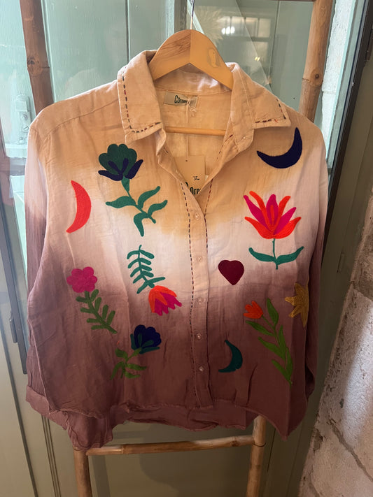 Chemise Cora Tie and Dye bordeaux-The Corner