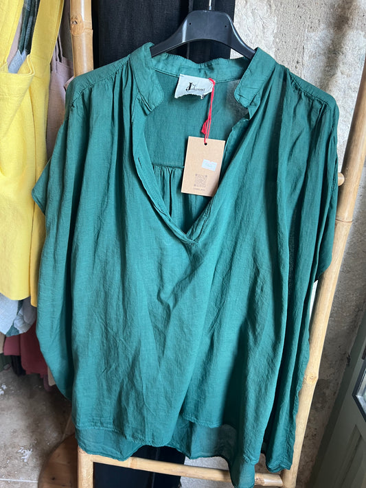 Promo- Blouse sans manche Lena-johanna Paris-bleu canard