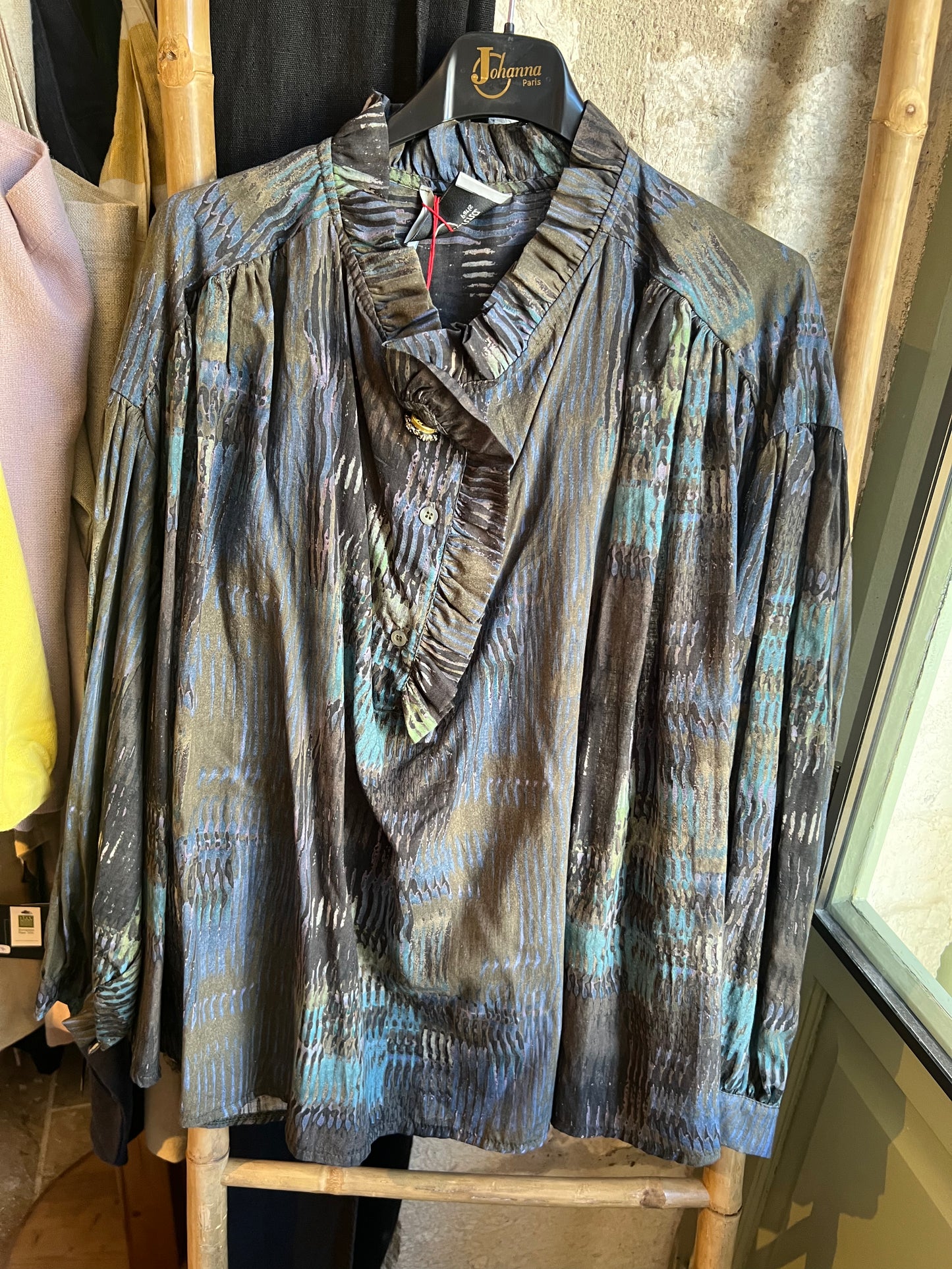 Promo-Chemise Bella multicolore carbone-Johanna Paris