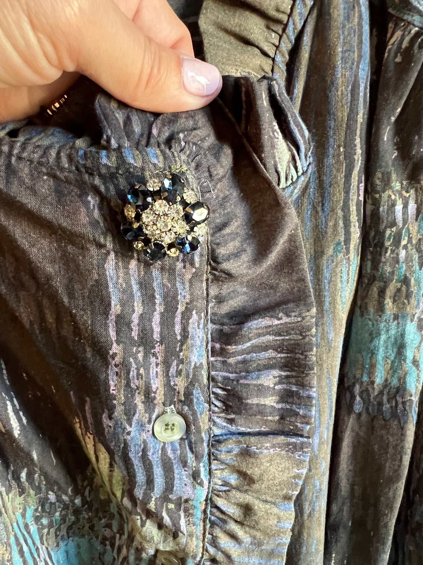 Promo-Chemise Bella multicolore carbone-Johanna Paris