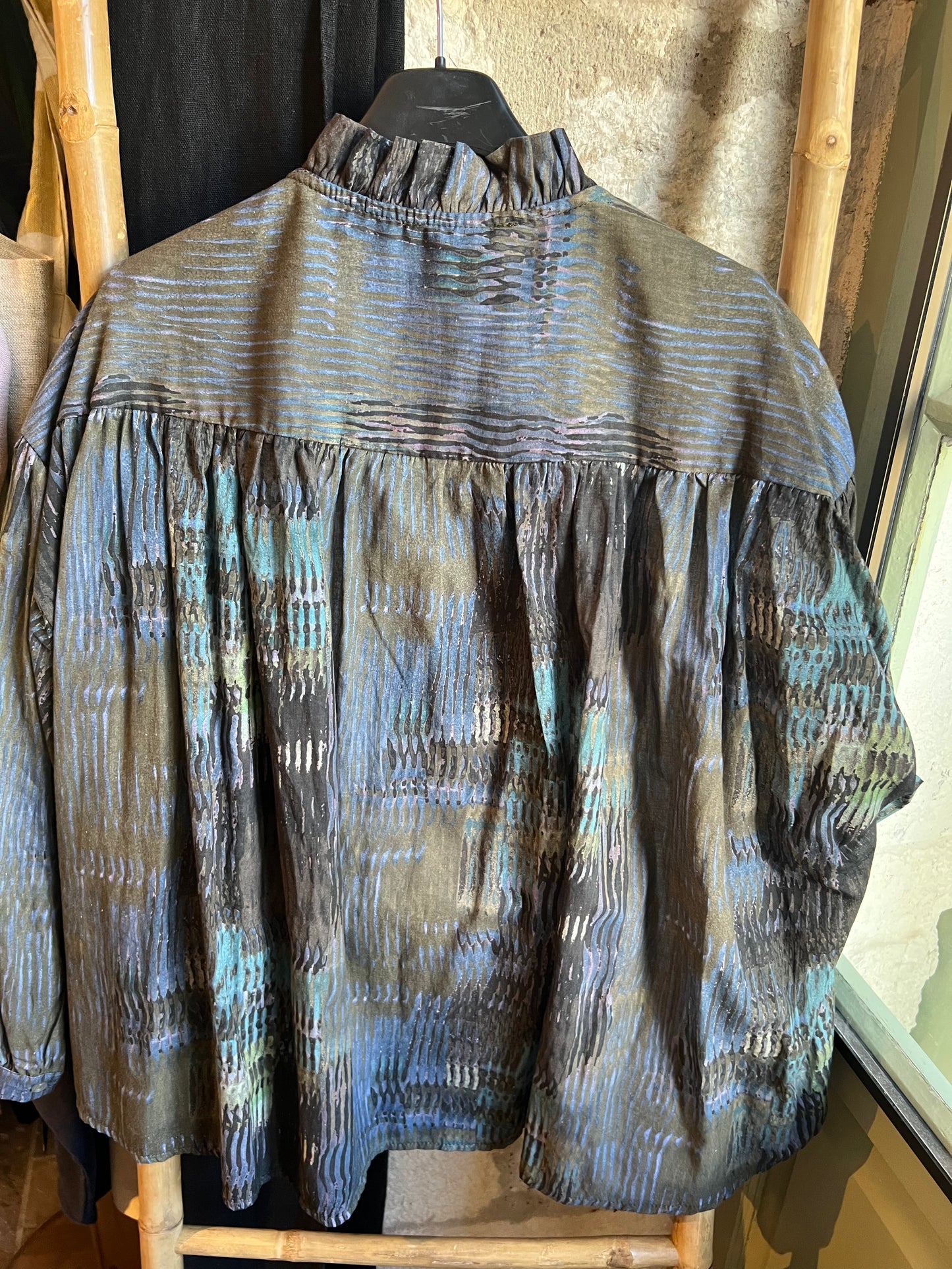 Promo-Chemise Bella multicolore carbone-Johanna Paris