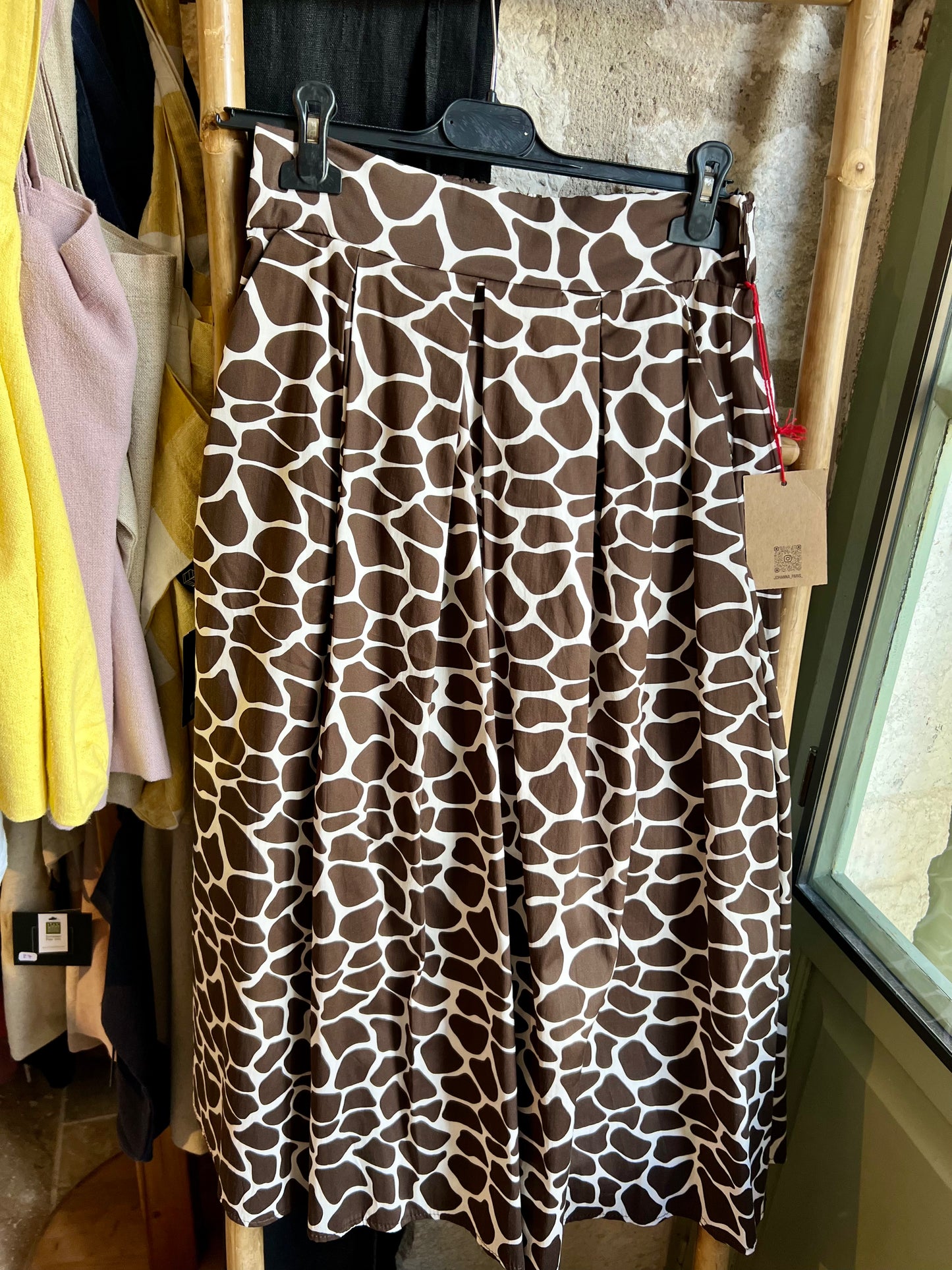 Promo-Jupe longue Diane imprimé girafe choco-Johanna Paris