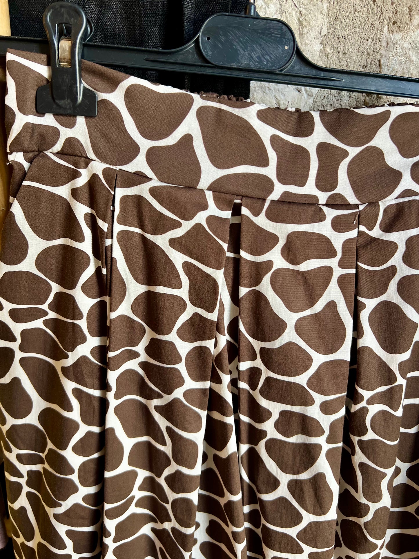 Promo-Jupe longue Diane imprimé girafe choco-Johanna Paris