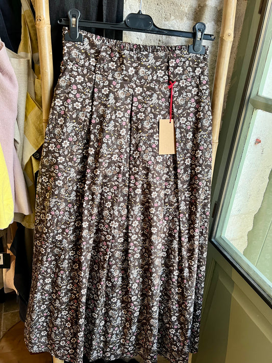 Promo-Jupe longue Diane imprimé Liberty choco-Johanna Paris