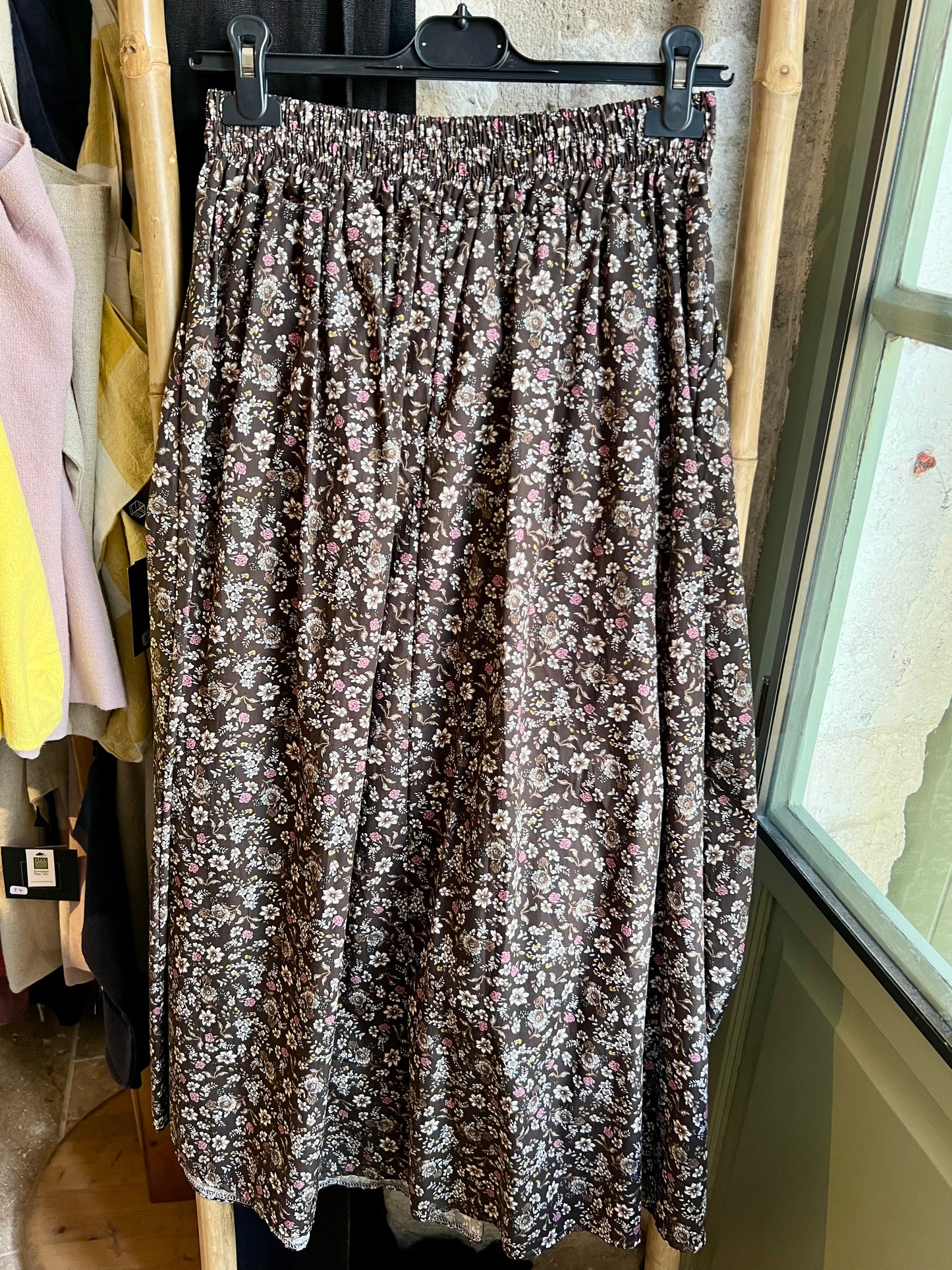 Promo-Jupe longue Diane imprimé Liberty choco-Johanna Paris