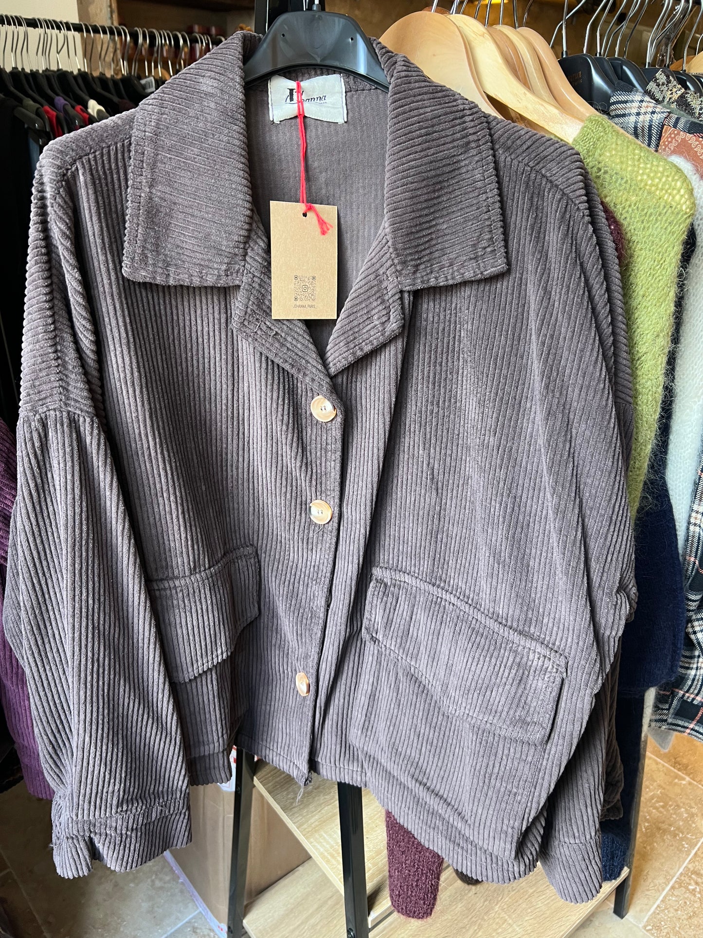 Veste en velours Enola choco-Johanna Paris