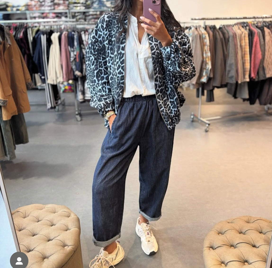 Blouson Léo irisé fond bleu-Johanna Paris