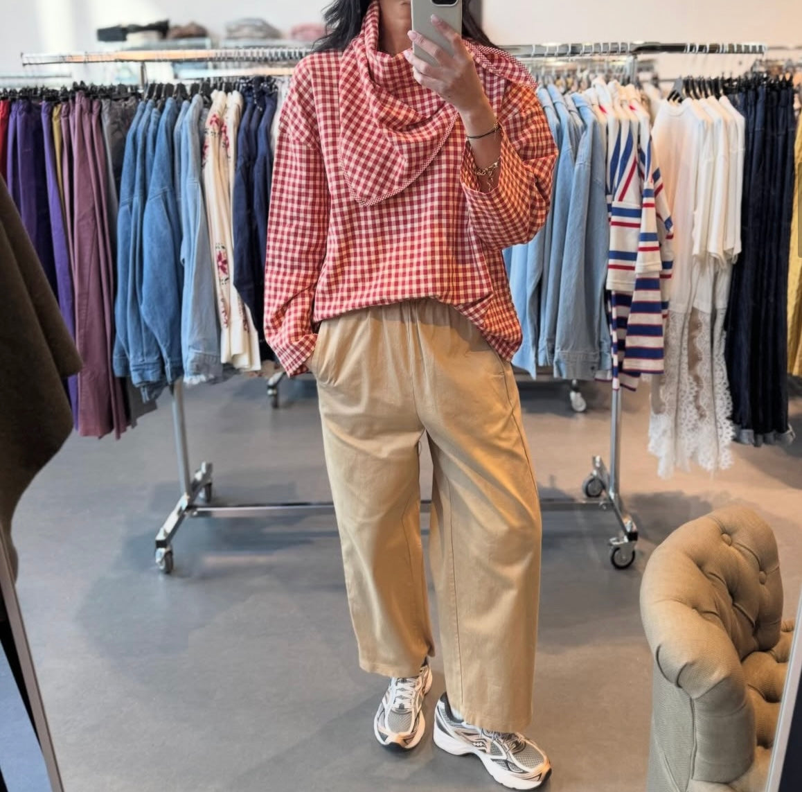 Chemise rouge à carreaux+bandana-Jahanna Paris