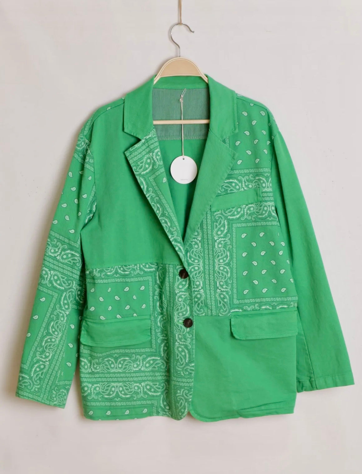 Veste verte imprimé Bandana