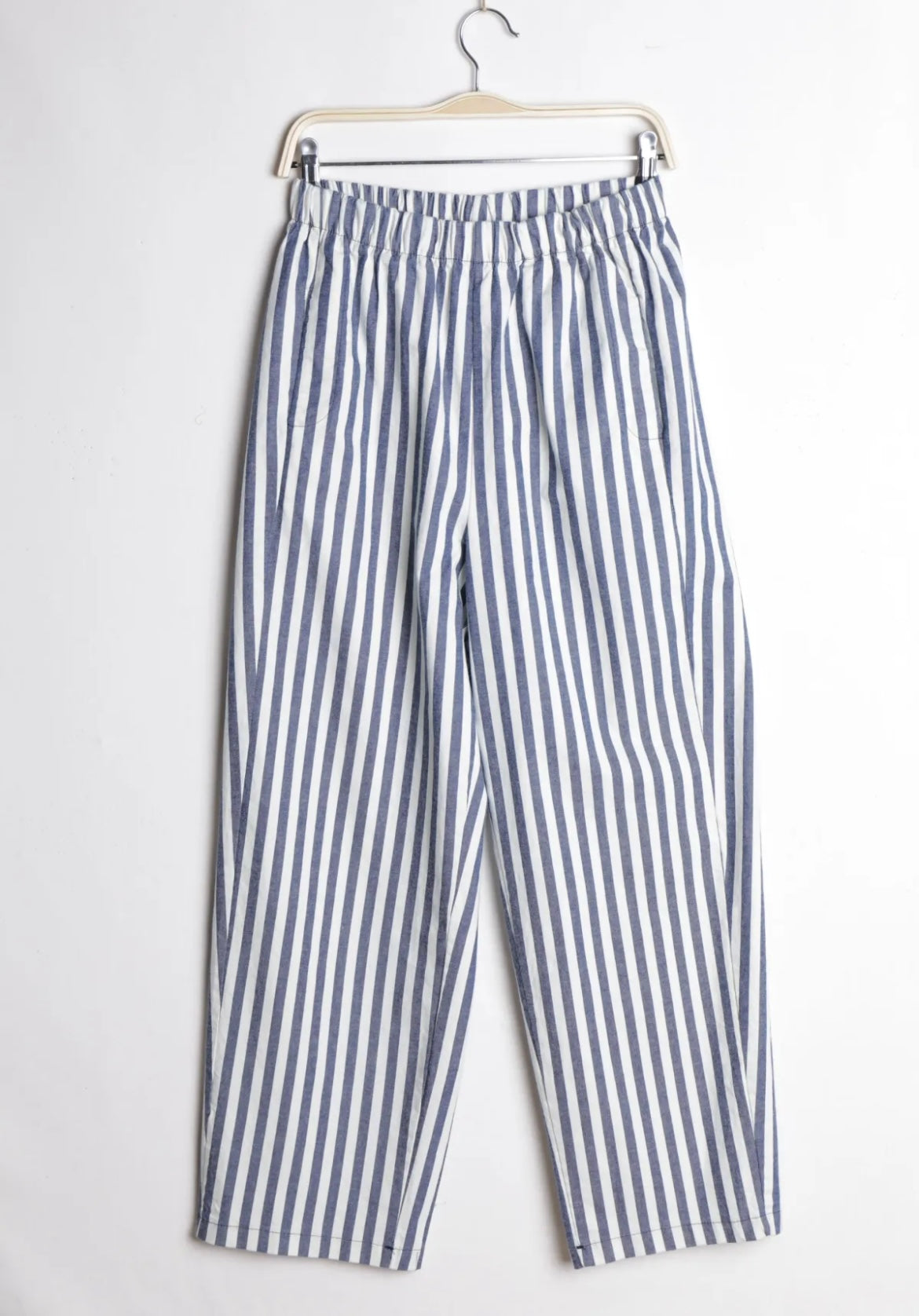 Pantalon magique Carmen à rayures bleu Denim