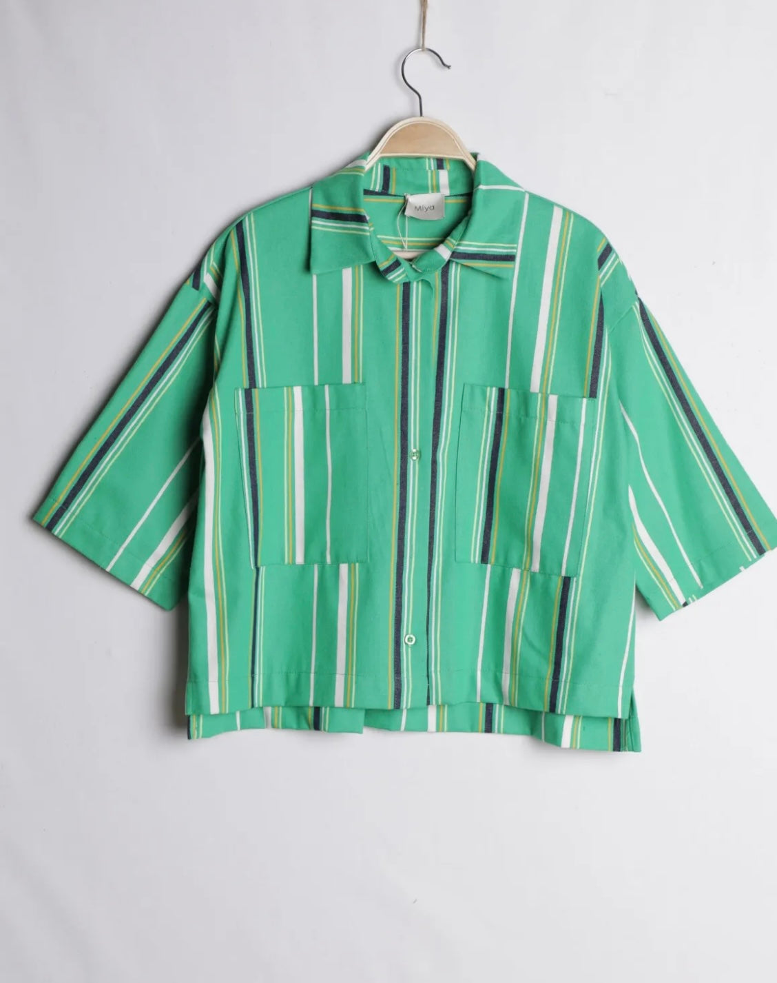 Chemise à rayures Capri verte