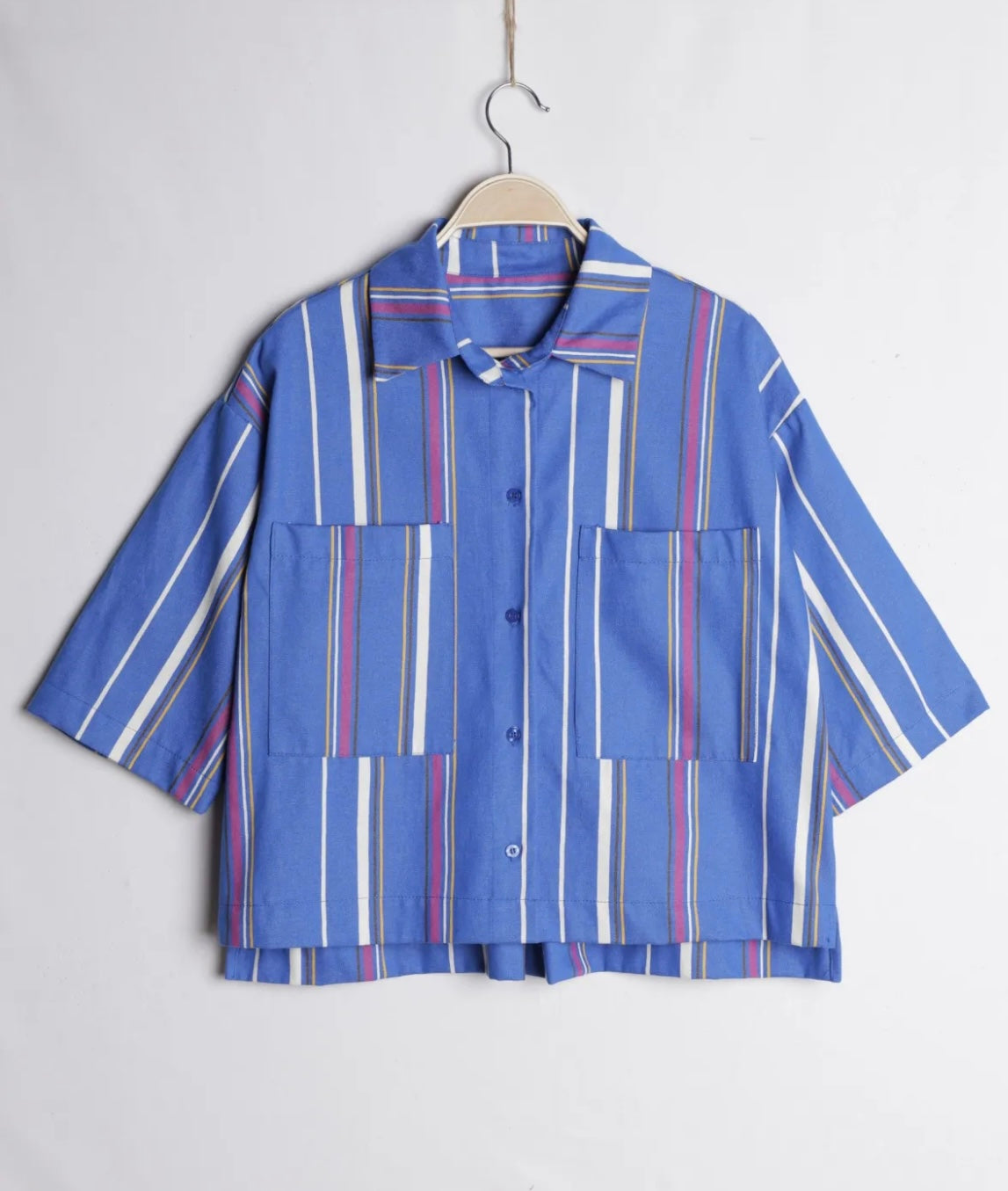 Chemise à rayures-Capri bleu