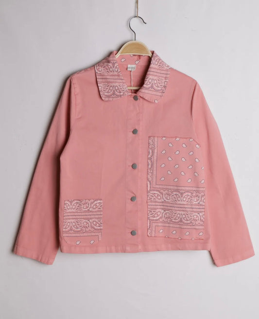 Chemise-sur chemise bandana rose