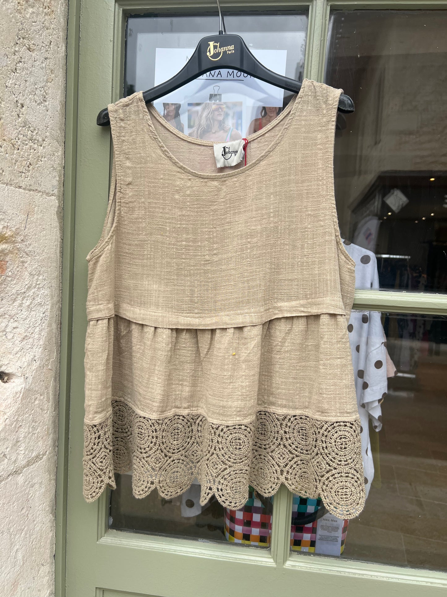 Top Enzo en garza et macramé-Johanna Paris-Plusieurs coloris