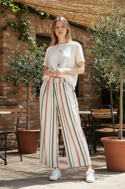 Pantalon large Capri blanc