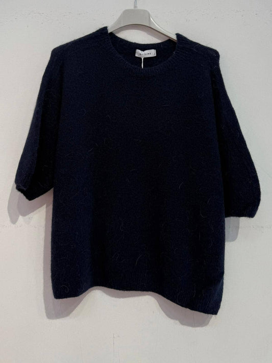 Pull en alpaga superfine 8010: Marine